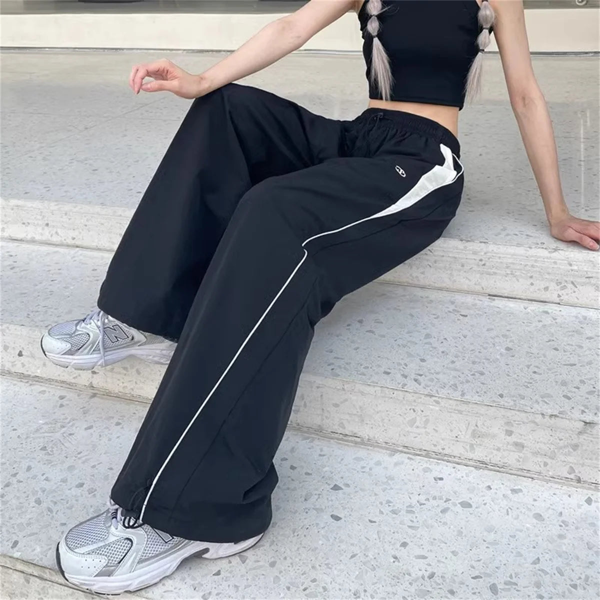 Y2K Wide-Leg Streetwear Joggers
