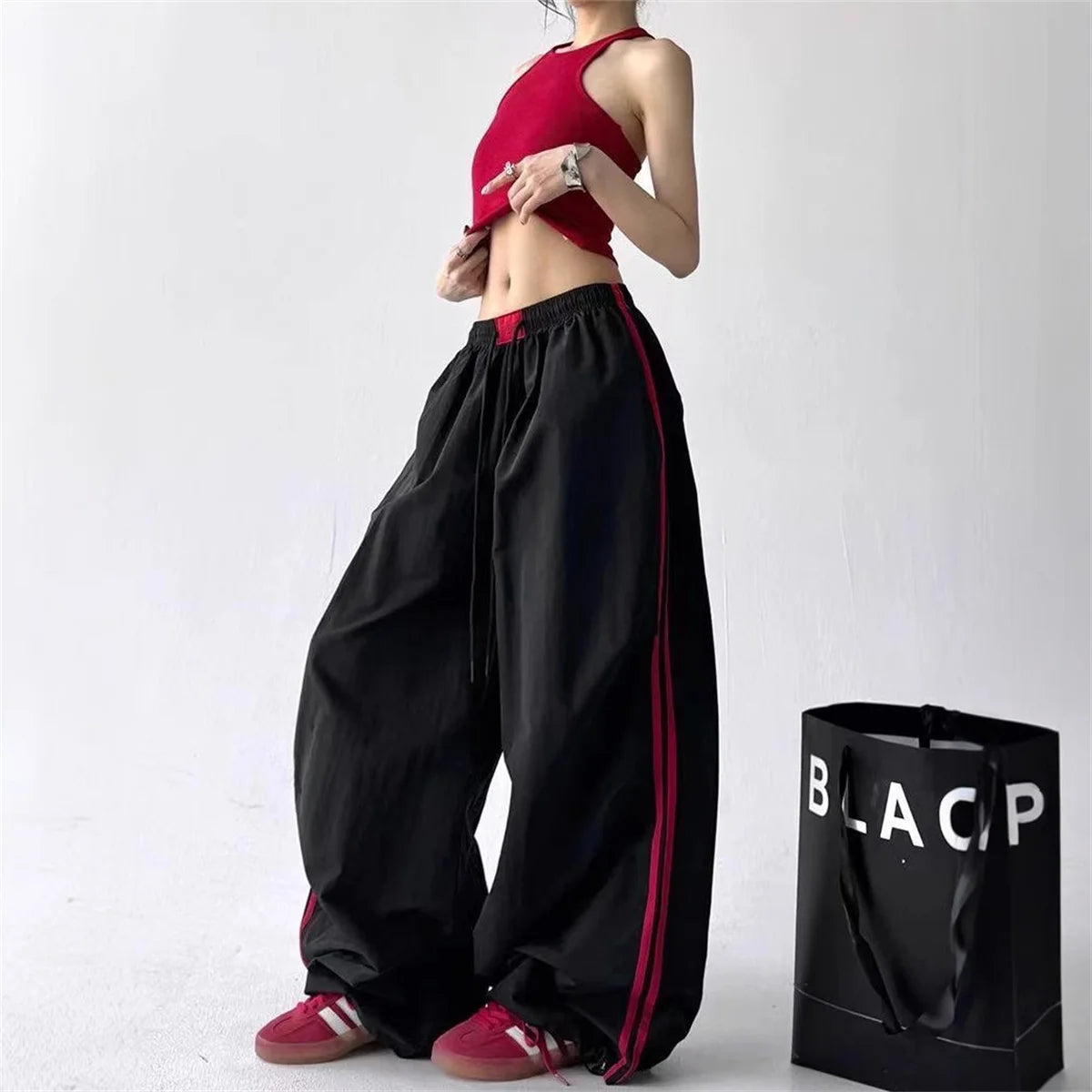 Y2K Wide-Leg Streetwear Joggers