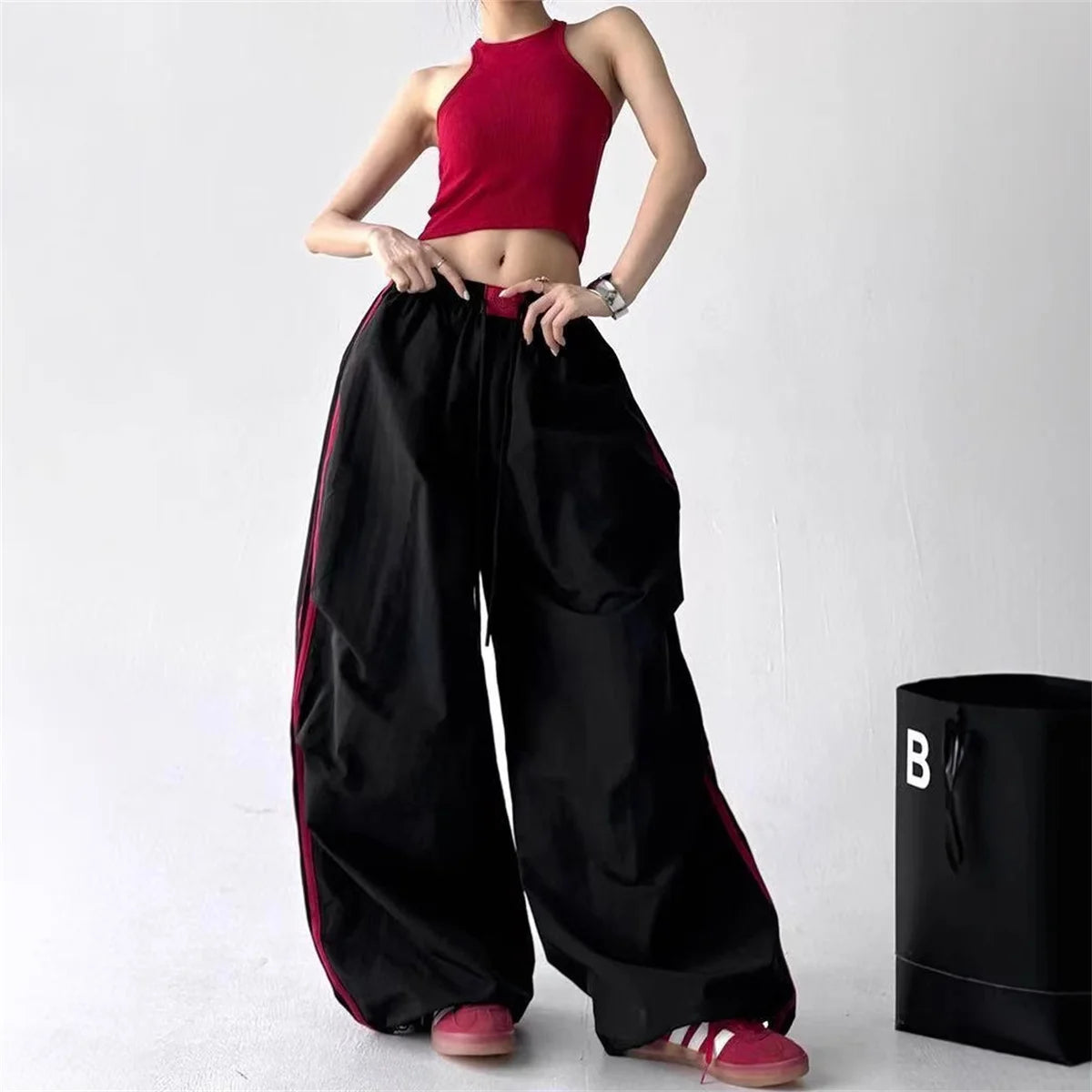Y2K Wide-Leg Streetwear Joggers