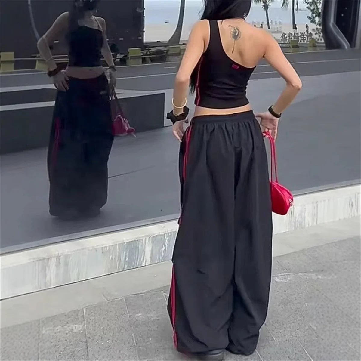 Y2K Wide-Leg Streetwear Joggers