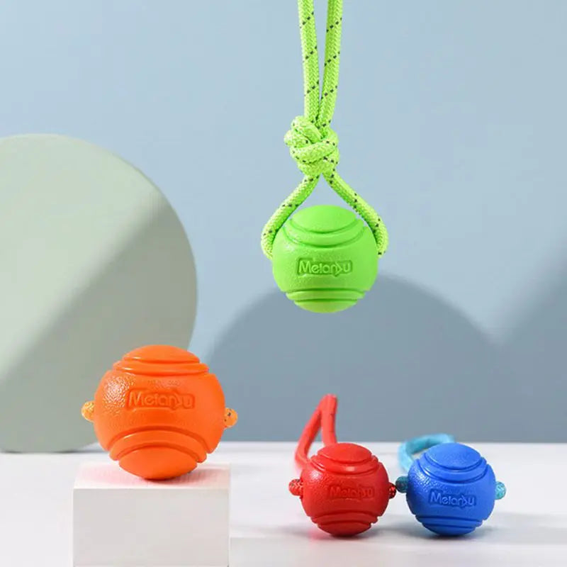 Bouncy Rope Ball Tug Toy
