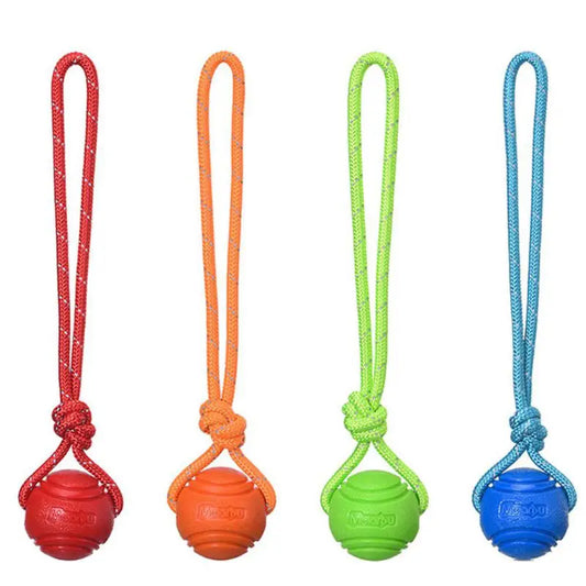 Bouncy Rope Ball Tug Toy
