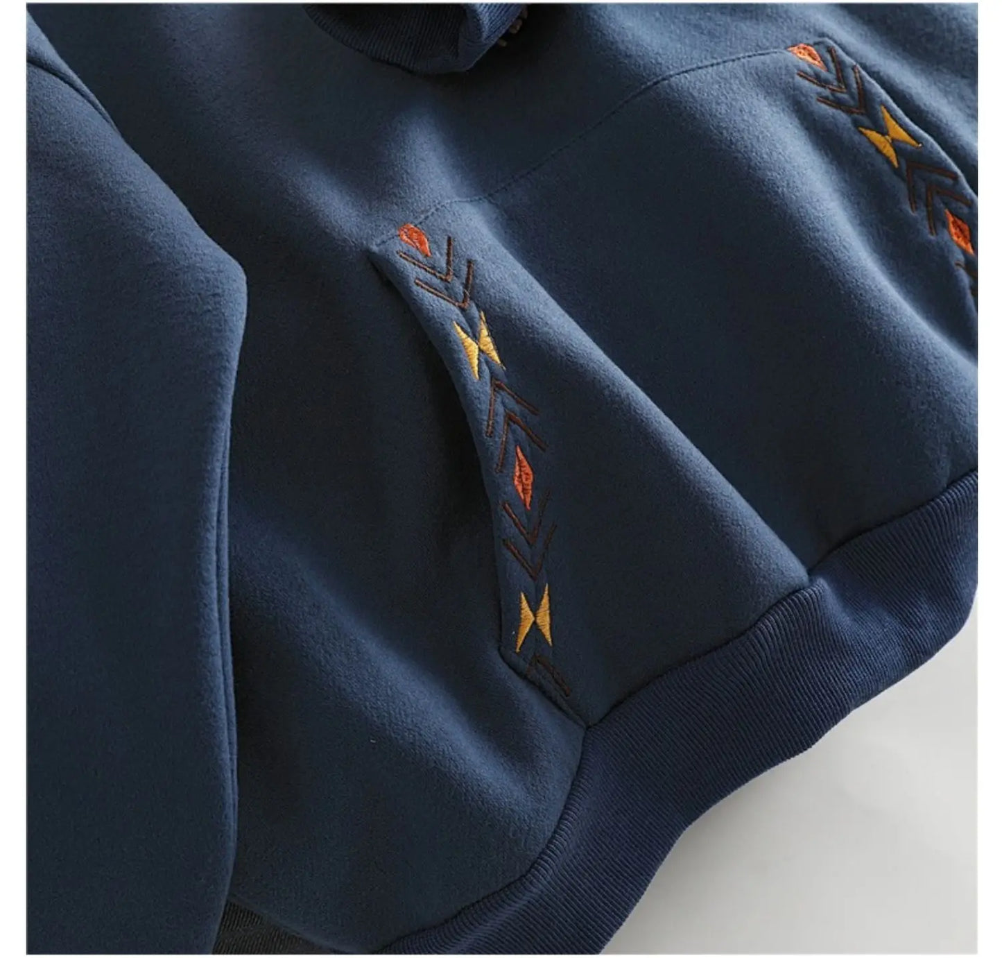 Embroidered Tassel Pocket Hoodie