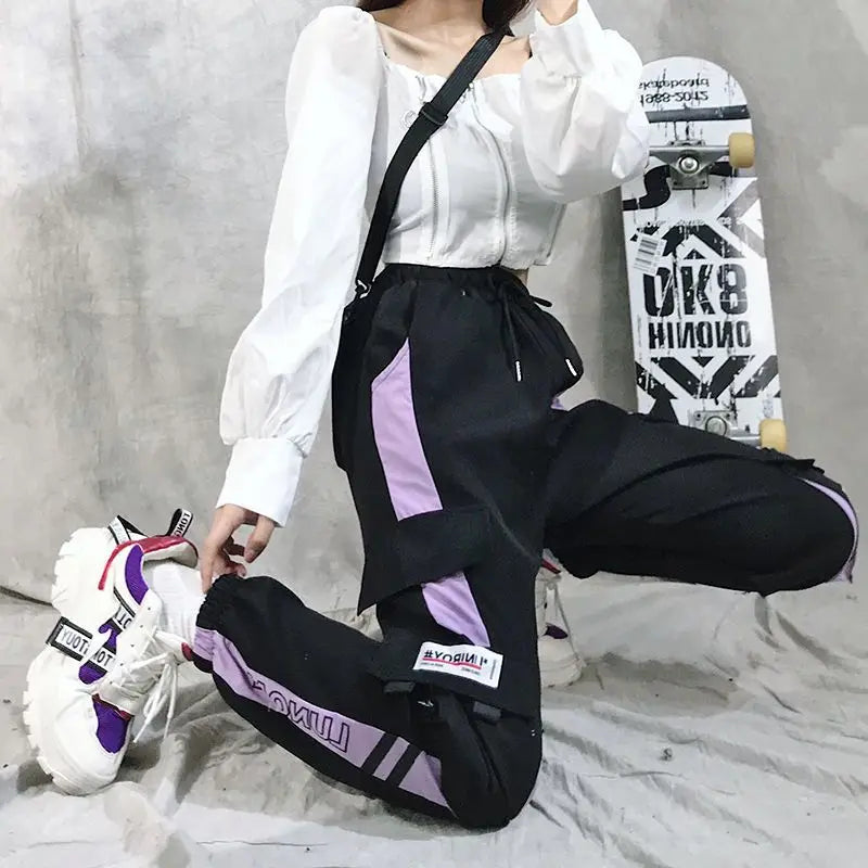 Mesh-Panel Cargo Streetwear Pants