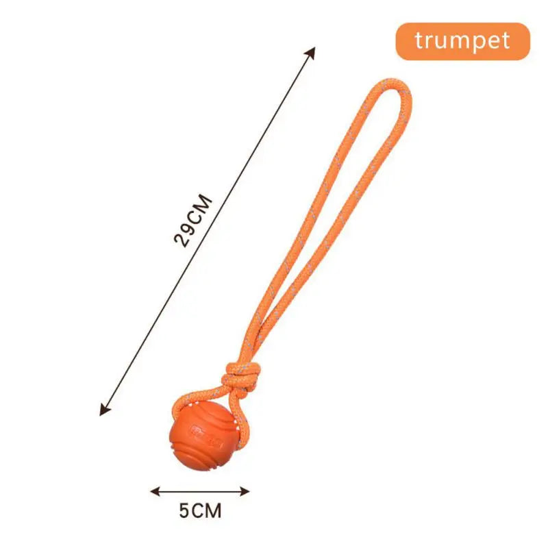 Bouncy Rope Ball Tug Toy