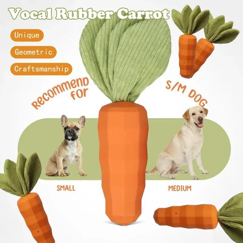 Rubber Carrot Dog Toy